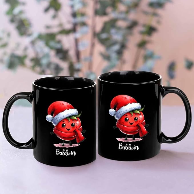 Tomato Travel Mug Gift For Dad Mom Tomato Fans, Personalized Name Tomato Lover Tea Cup Gift For Christmas, Tomato Themed Coffee Mug, Tomato Enthusiasts Gifts, Tomato Mug, Black Cup 11oz 15oz