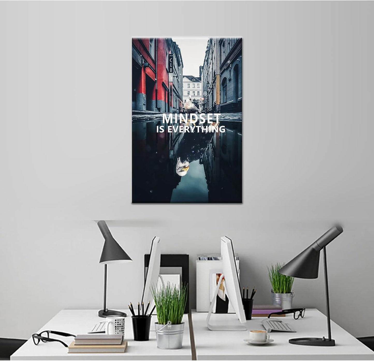 GoForArt Dream Big Motivational Canvas Wall Art, Inspirational Famous Quote Bedroom Living Room Decor, Positive Modern Landscape Mountain Office Dorm Room Poster Print (Inspirational-13, 12''x18'')