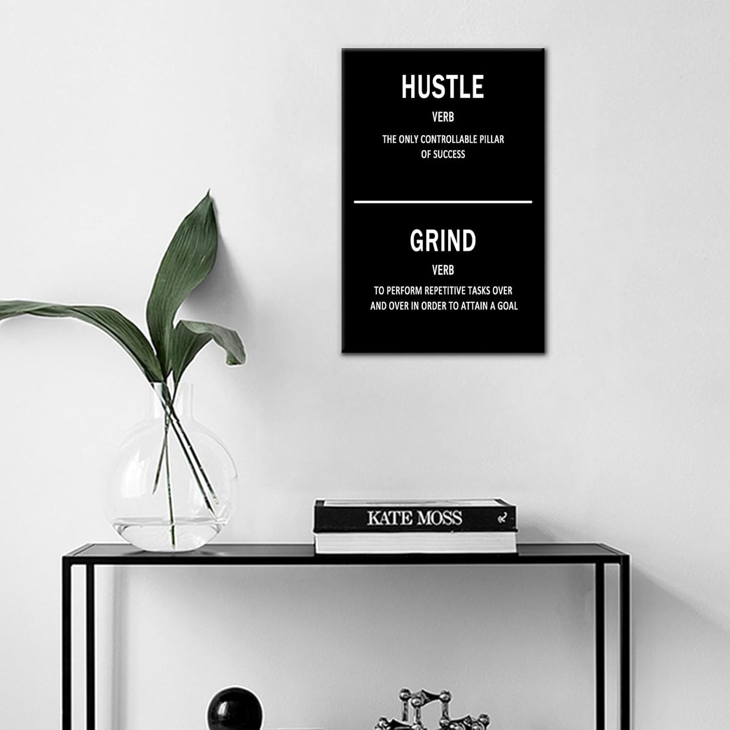Inspirational Canvas Wall Art Motivational Positive Entrepreneur Quotes Canvas Print Hustle Grind Signs Picture Poster Office Bedroom Home Wall Decor Ready to Hang [12''Wx18''H]