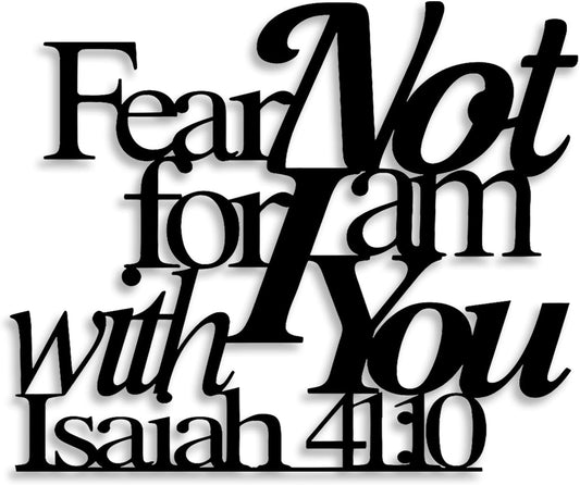 LIYOUYA Isaiah 41:10 Metal Wall Decor - Room Decor Black Christian Scripture Wall Art Home Decor for Living Room, Bedroom, Dining Room (Black)