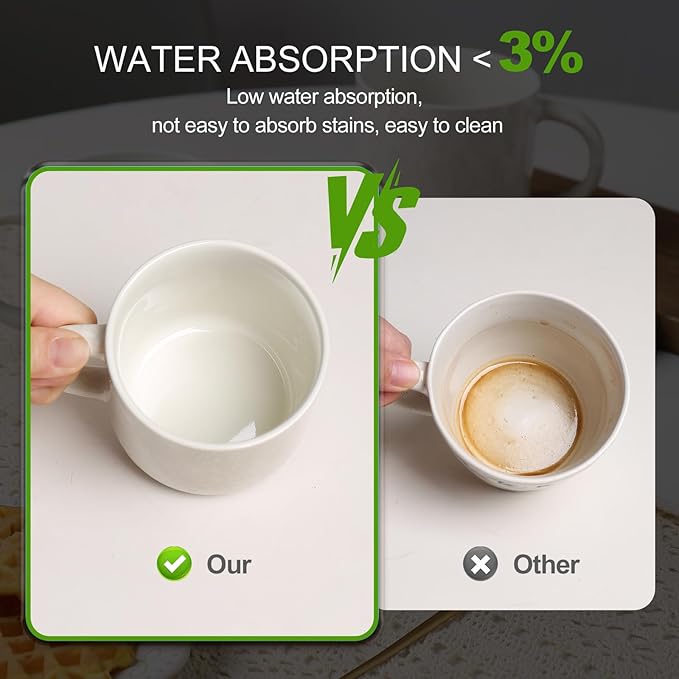 12 OZ Coffee Mugs Set of 4, Modern Ceramic Coffee Mugs Set with handle for Tea/Latte/Cappuccino/Milk/Cocoa.White.