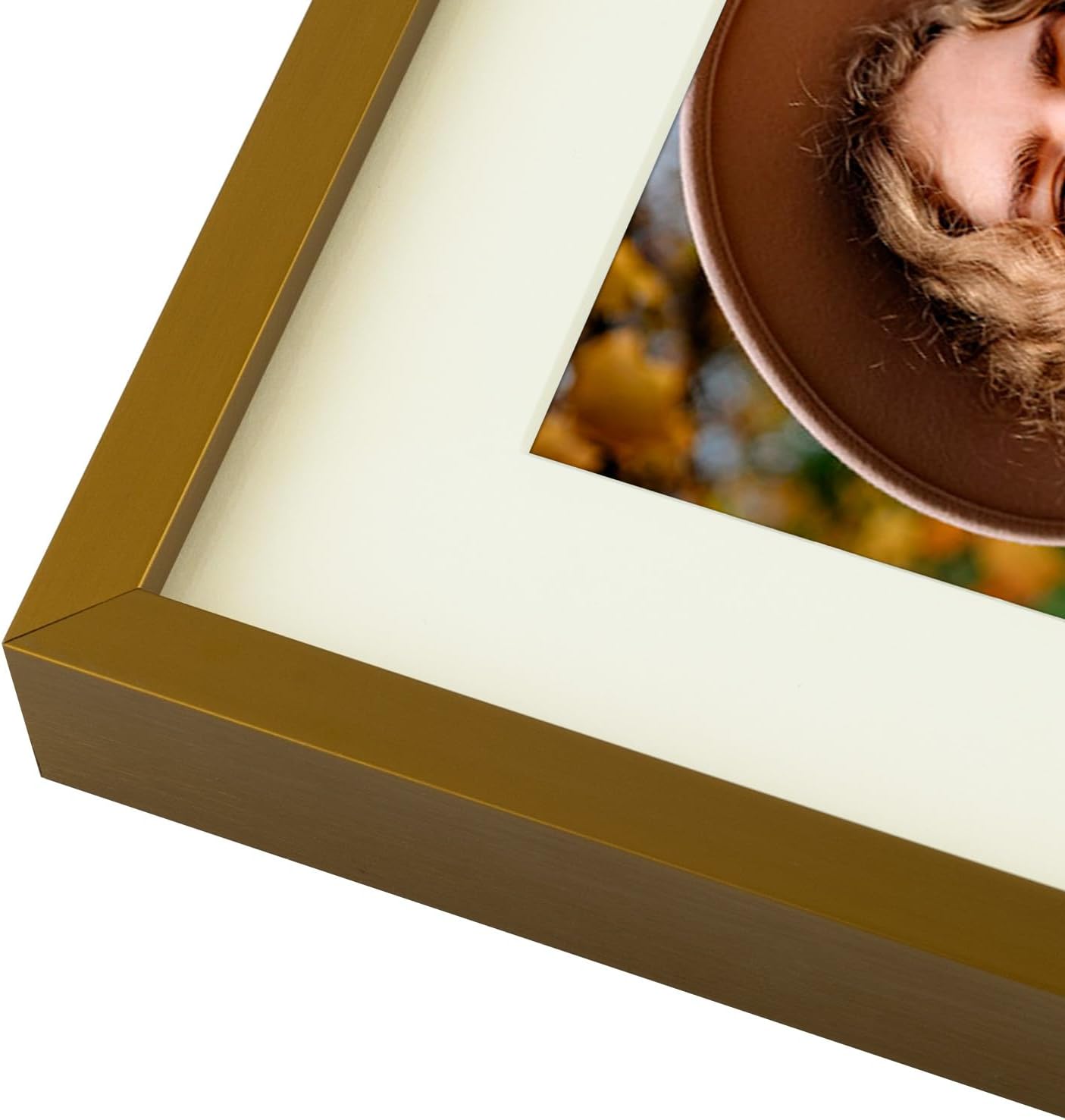 Frametory - 8x10 Aluminum Collage Picture Frame - Display 4x6 Pictures with 2 Openings Mat - Real Glass Front - with Easel Stand for Horizontal/Vertical Wall Mount - Bronze 1 Pack