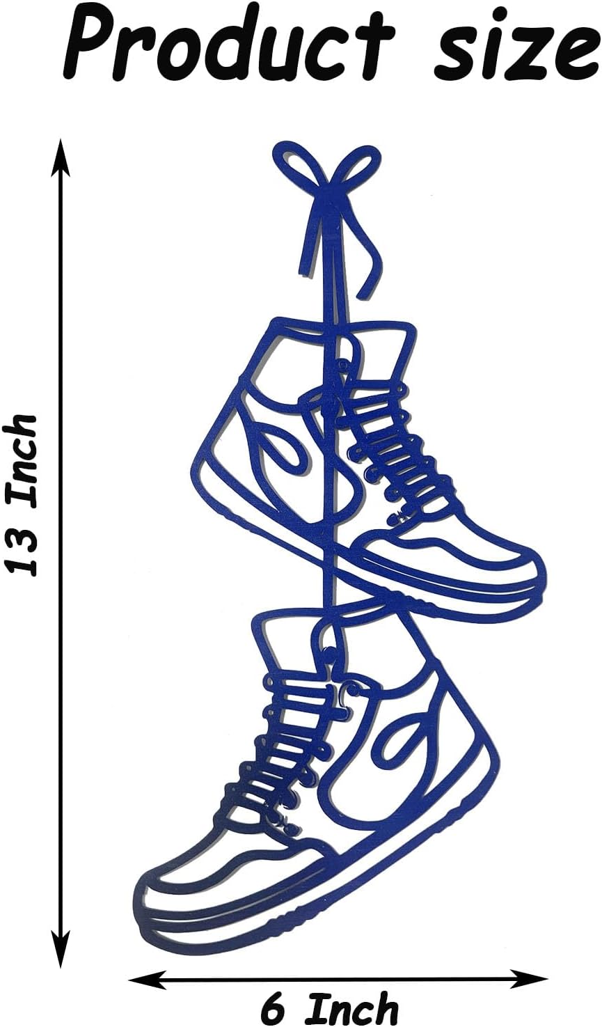 FZFQWRSH Metal Sneaker Wall Sculpture Art - Modern Boys & Teens Room Decor for Bedrooms, Unique Graduation Gift for Sneaker Lovers, Durable Home Décor Accent with Sports Theme