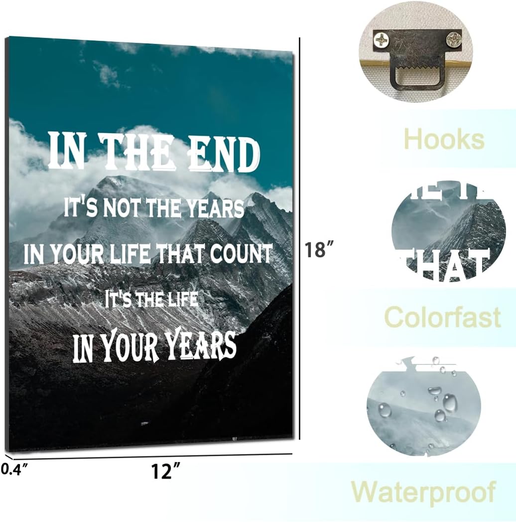 GoForArt Mountain Motivational Wall Art, Famous Quote Inspirational Prints Wall Decor, Canvas Wall Art For Office Living Room, Bedroom Dining Room Artwork Home Decoration 12x18in