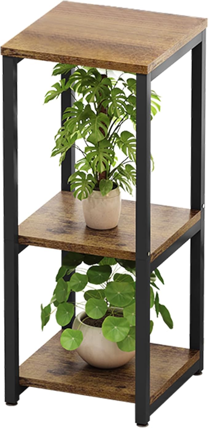 Plant Stand Indoor Corner Tall 3 Tier Metal Modern Flower Storage Plant Shelf Holder for Living Room Balcony Garden,Black (3 Tier-Black)
