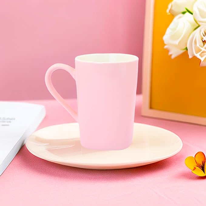 12oz Ceramic Coffee Mug Pink Coffee Mug Heart Shaped Pattern Design Heart Gift for Mother's Day Women Mom