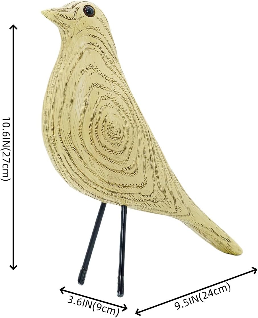 Mid Century Home Decor, House Bird, Adornment Office Home Decor, Desk Dove Ornament, Arts Pigeon Gifts, Replica Sculpture(Woodgrain, Beige)