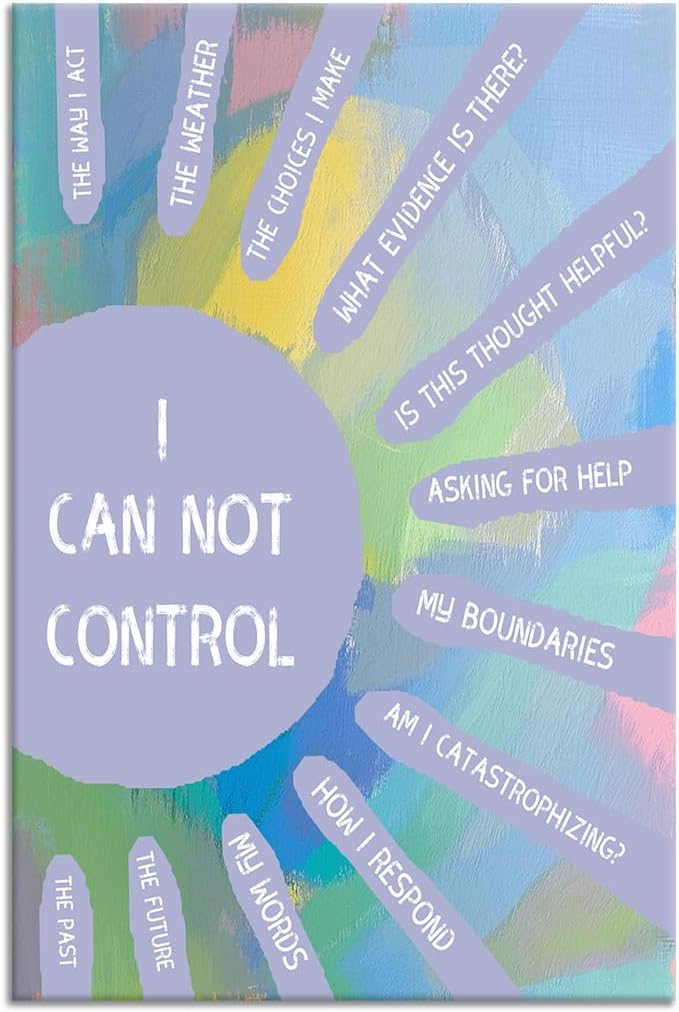 Inspirational Poster Wall Art Office Decor I Cannot Control Motivational Entrepreneur Quotes Print on Canvas Picture Painting Artwork for Living Room Gallery Painting Ready to Hang [24''Wx36''H]