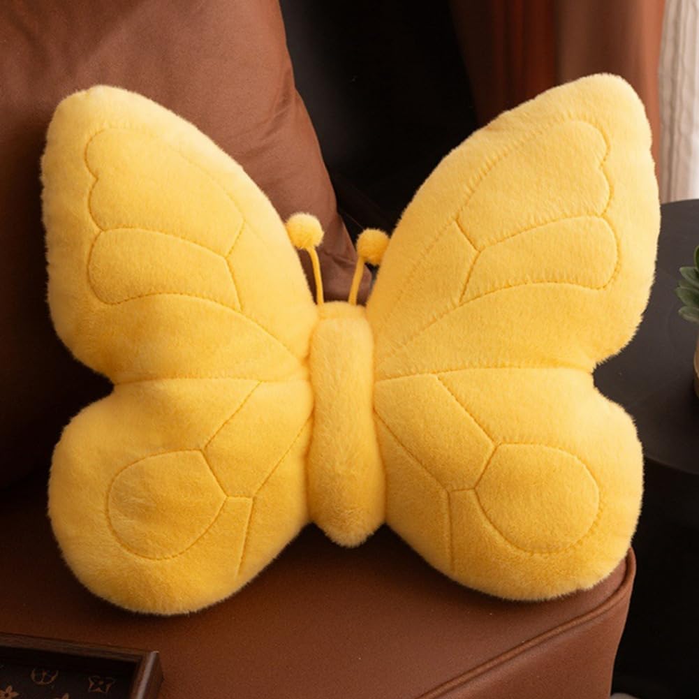 Kawaii Butterfly Shaped Throw Pillow 18in Soft Hugging Plush Pillow Butterfly Stuffed Animal Stuff Aesthetics Decor for Bedroom Living Room Sofa Couch