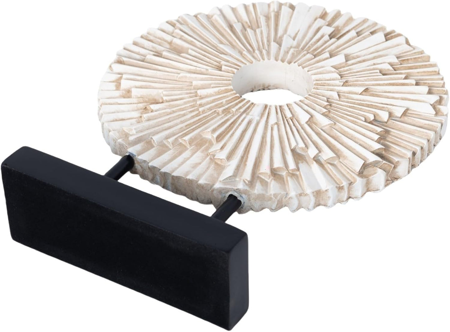 Minimalist Round Statue Above Cabinet Decor Kitchen, Modern Decorative Sculpture Home Decorations for Living Room Coffee Table, Office Decor Items, Center Pieces Decoration (White)