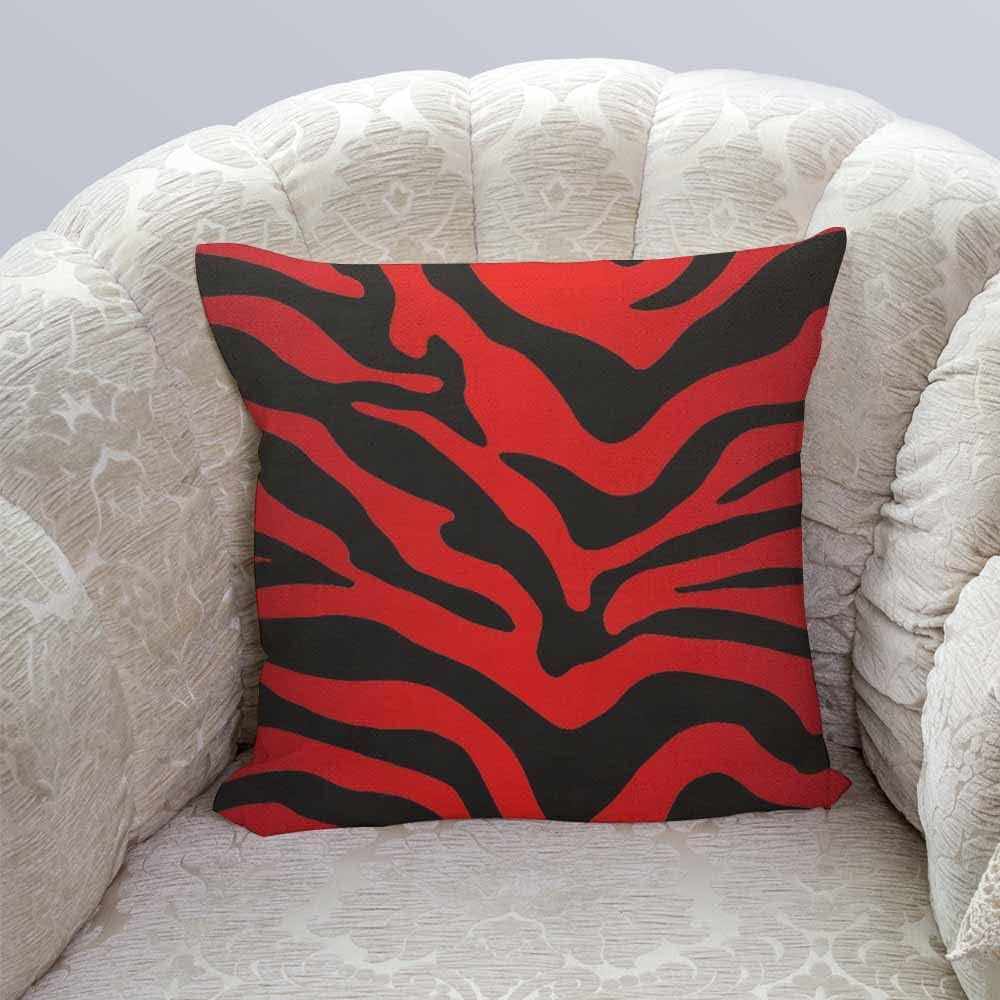 IBILIU Throw Pillow Covers Red and Black Zebra Print Stripes Animal Print Cushion Pillow Case Home Decor Pillowcase 18x18 Inches