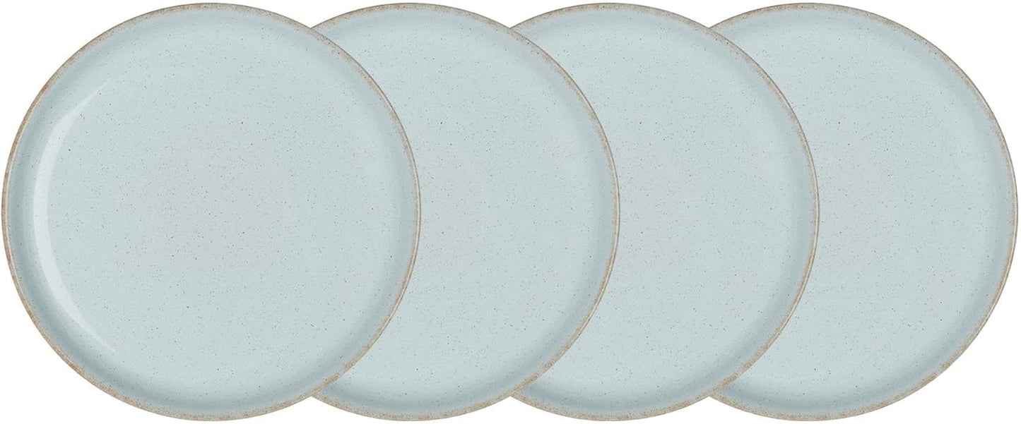 Denby - Heritage Pavillion Medium Plates Set of 4-8.25in Blue Scratch & Chip Resistant Dinner, Lunch, Salad Plates For Everyday Use - Ceramic Stoneware Tableware Dish - Dishwasher & Microwave Safe