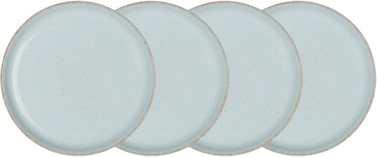 Denby - Heritage Pavillion Medium Plates Set of 4-8.25in Blue Scratch & Chip Resistant Dinner, Lunch, Salad Plates For Everyday Use - Ceramic Stoneware Tableware Dish - Dishwasher & Microwave Safe