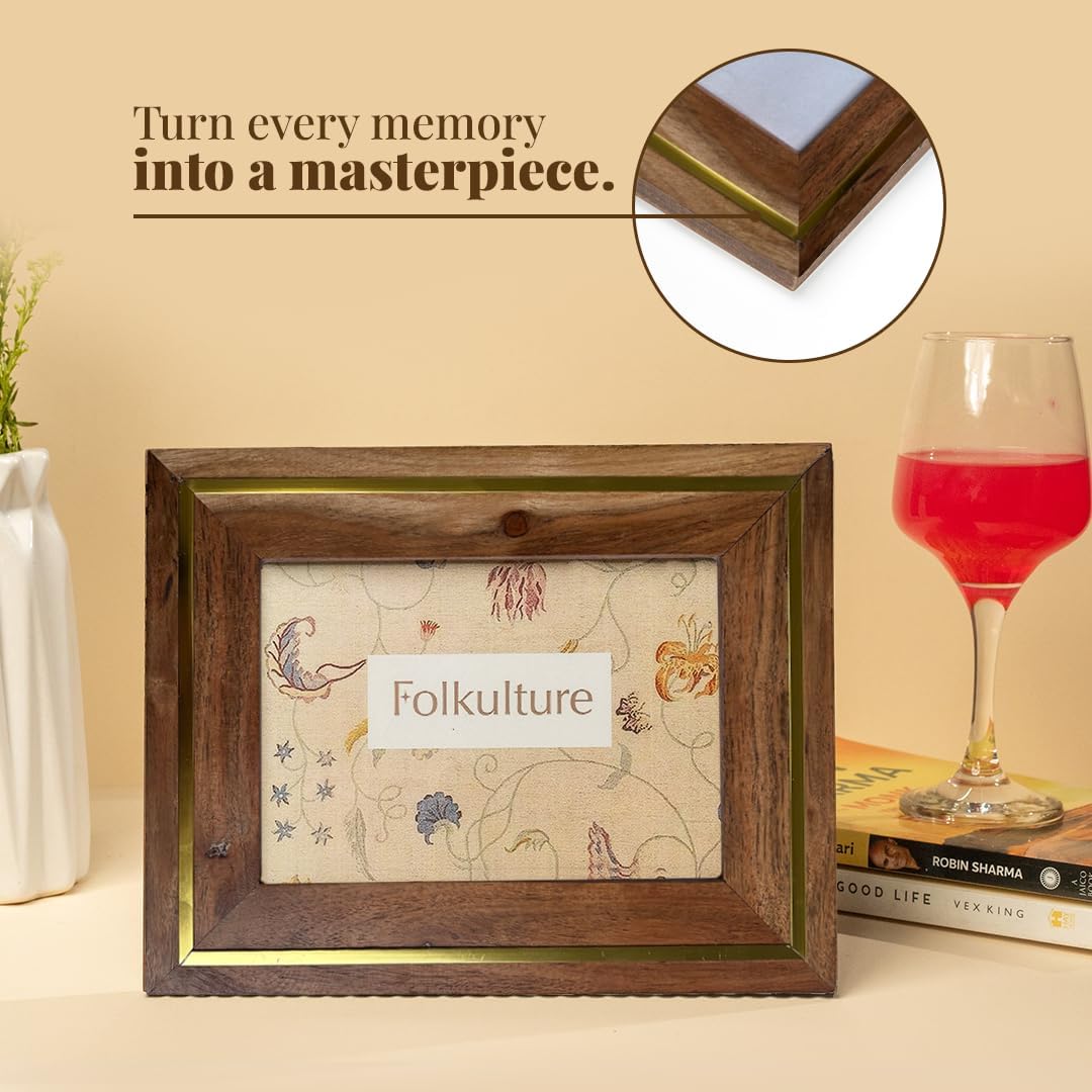 Folkulture Picture Frames | (5 x 7) Wooden Fall Picture Frame- Wall Decor | House Decor- Birthday Gift for mother | Large Picture Frames for Office Decor| Photo Frame Gifts for Women, Wedding.