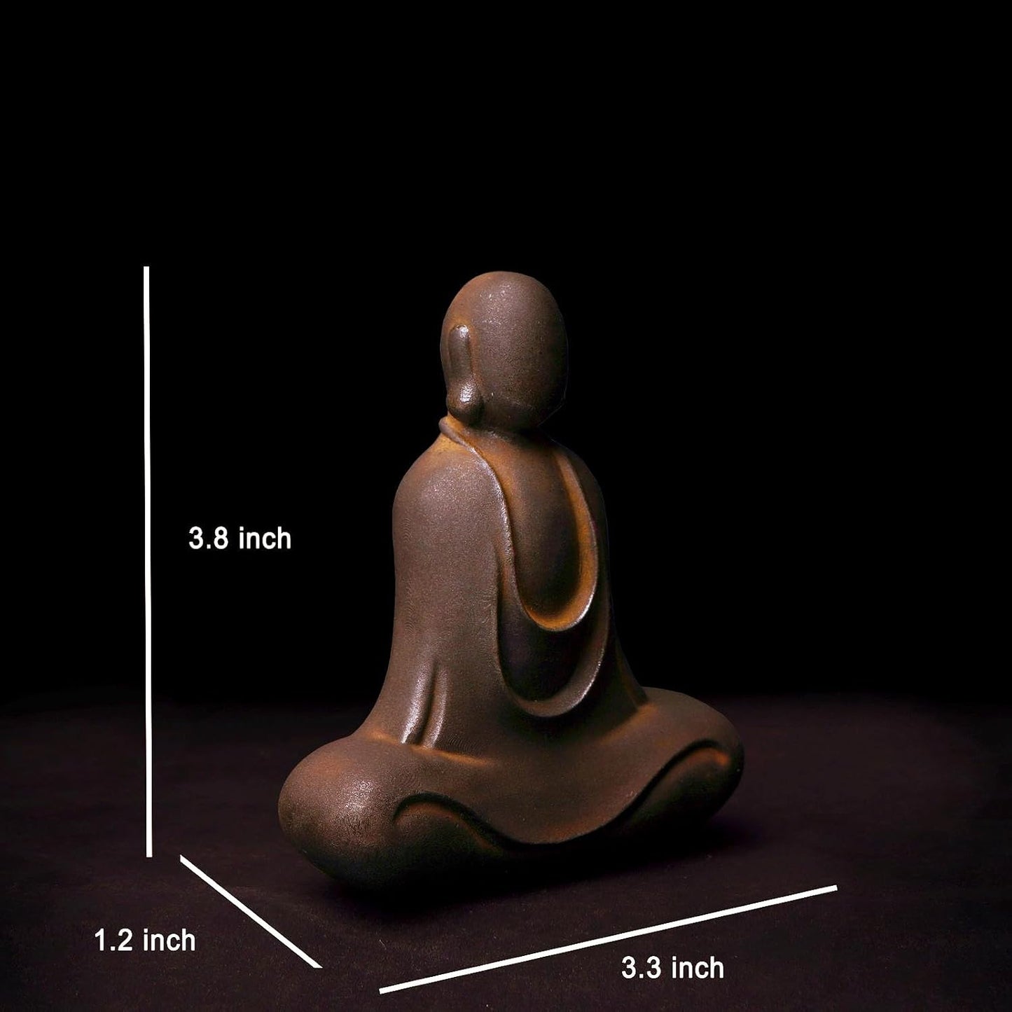 Faceless Buddha Statue - Solid Cast Iron Buddha Figurine, Indoor Outdoor Zen Decor for Spiritual Room Meditation
