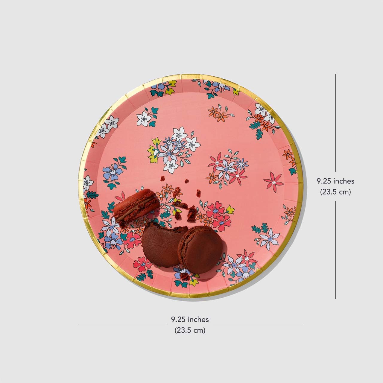 Coterie Floral Paper Plates (Set of 10 large plates) - Party For Tea Party, Bridal Shower, Garden Baby Shower Decorations | 9.25” Fancy 2 Each Design