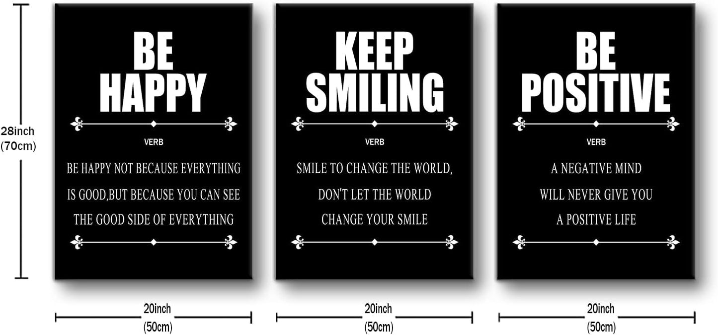 Inspirational Canvas Wall Art Home Decor 3 Pieces Motivational Entrepreneur Poster Print Positive Picture Painting Artwork for Living Room Gym School Office Stretched and Framed [60''Wx28''H]