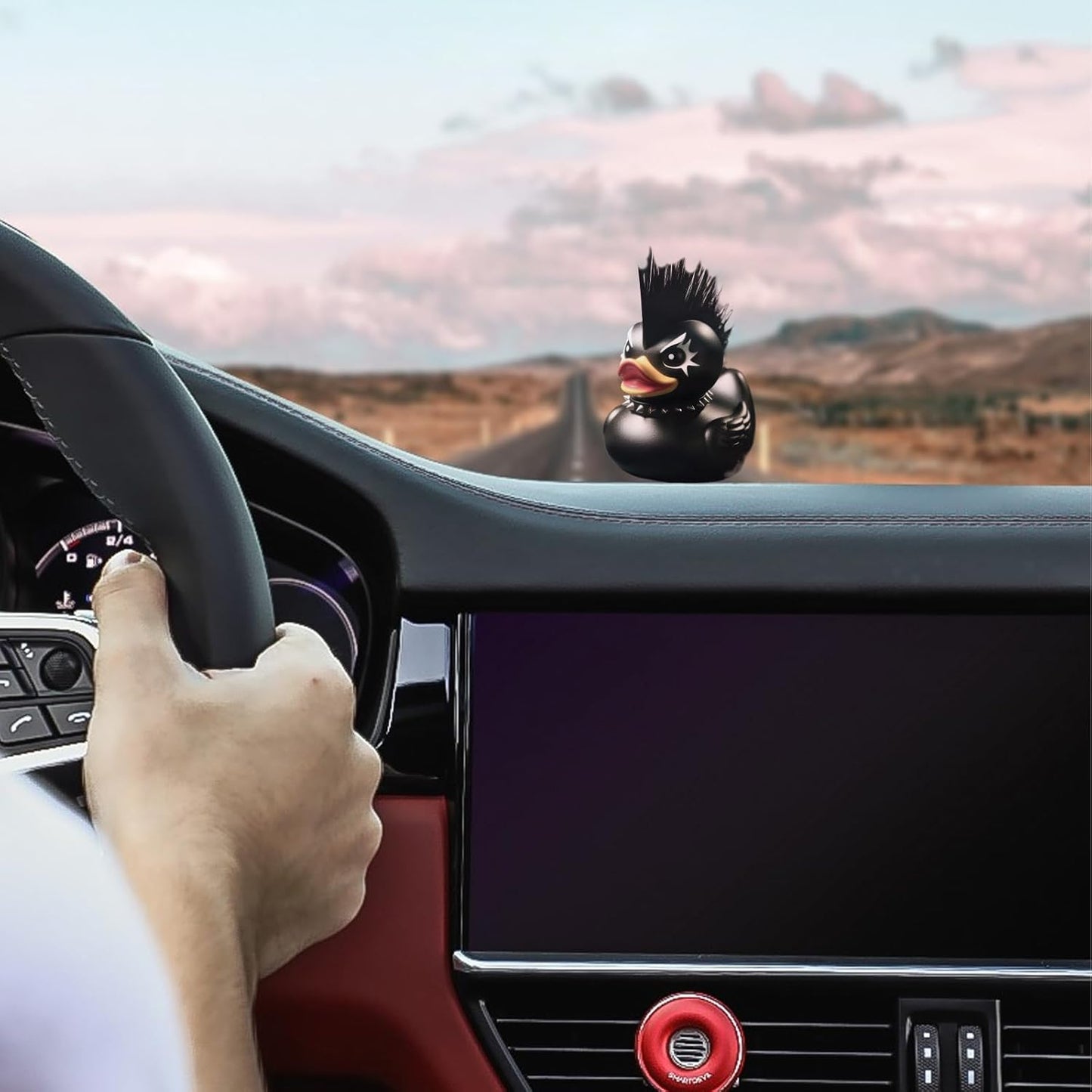 edenfuax Punk Duck Goth Resin Duck - Garage Kits,Unique Gothic Gifts & Collectibles,Vinyl Rubber Novelty Ornament Dark Satanic Duck Figurine for Desktop Home Halloween Decor (Death Rock)