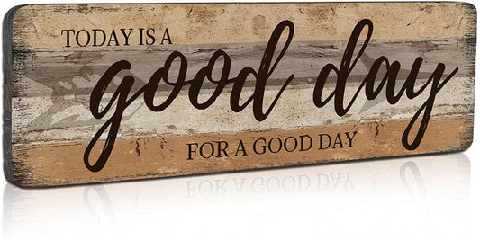 Inspirational Wall Art - Today is A Good Day for A Good Day - Decorative Hanging Wood Wall Plaque Sign Farmhouse Wall Art 16x5 Inches