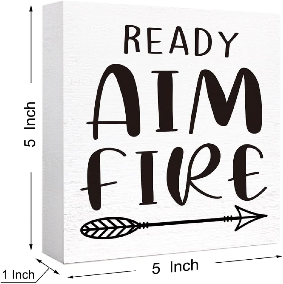 Funny Wood Sign - Aim Fire, Farmhouse Bathroom Decor