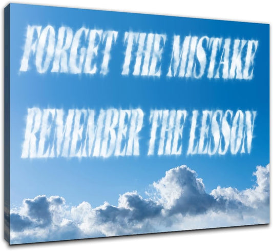 Cloud Motivational Canvas Wall Art Painting Poster Blue Sky Inspirational Quotes Office Wall Decor Picture Print Positive Artwork for Modern Home Bedroom Study Gym Stretched and Framed [24''Hx18''W]