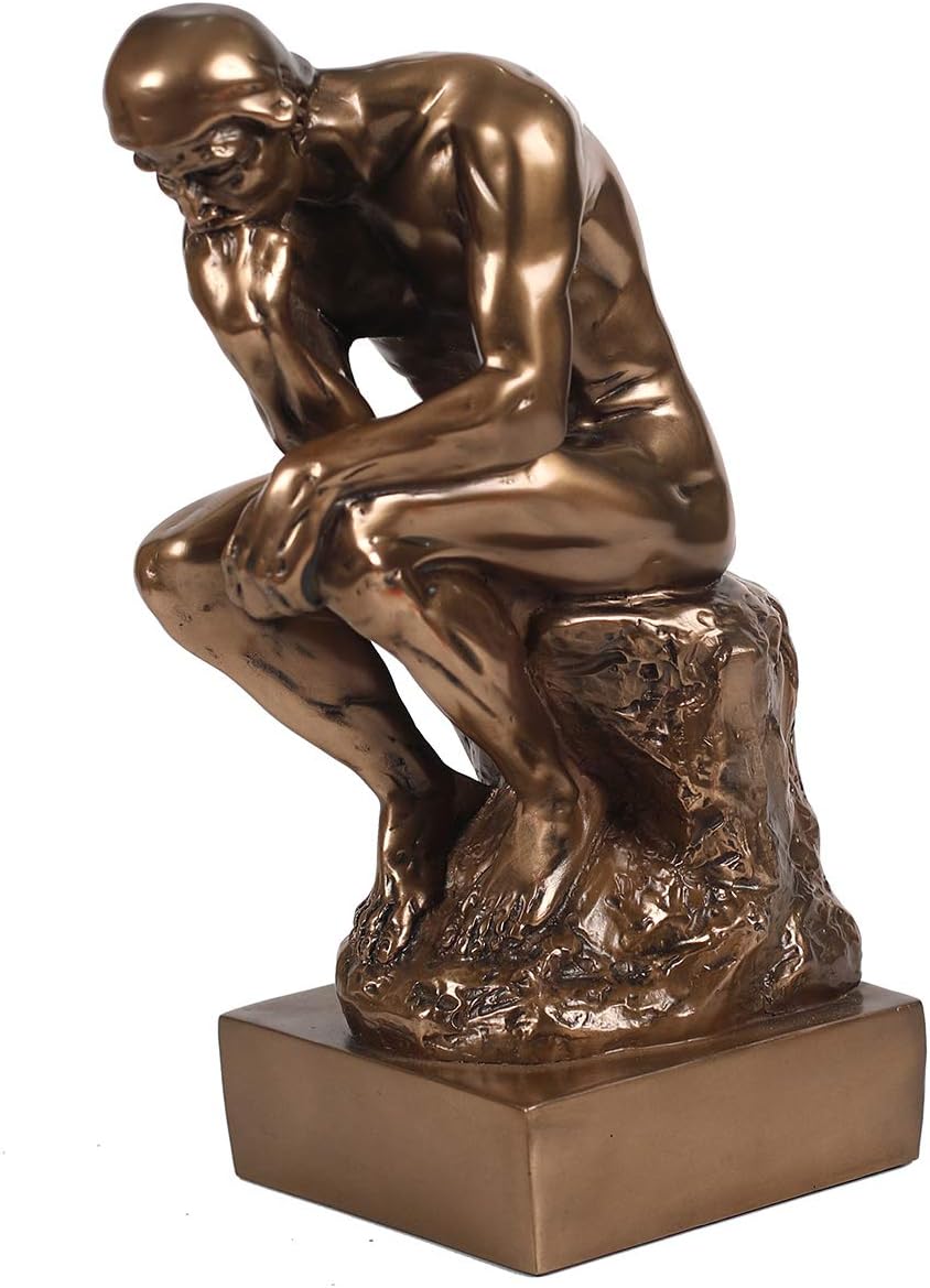 Magicsculp-The Thinker Statue in Premium Cold Cast Bronze- 12-Inch Museum Grade Collectible Figurine-(Large-Decoration)