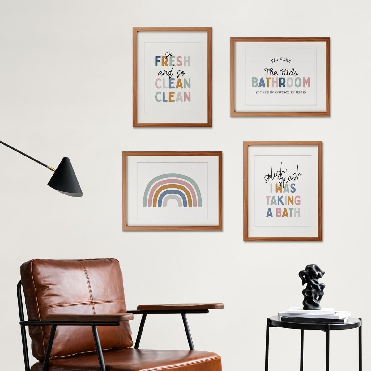 ETVISO Alphabet Numbers Posters Set of 4, Let's Play Let's Read Wall Decor for Classroom Toddler Playroom Nursery, 8x10 (Unframed)