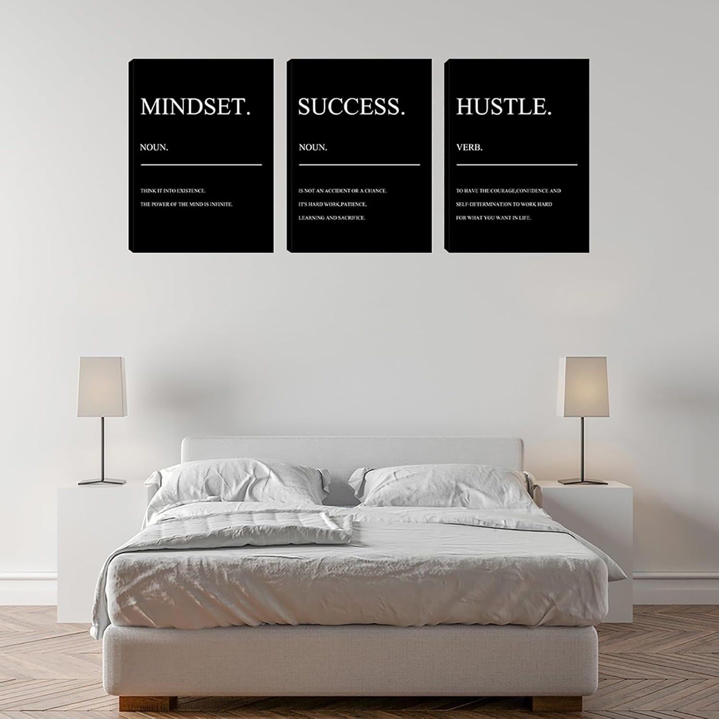 Large Motivational Black Quotes Success Posters Office Wall Decor Artwork Inspiring Hustle Painting Prints Inspirational Canvas Wall Art Home Living Room Bedroom Framed Artwork (72" Wx36 H)