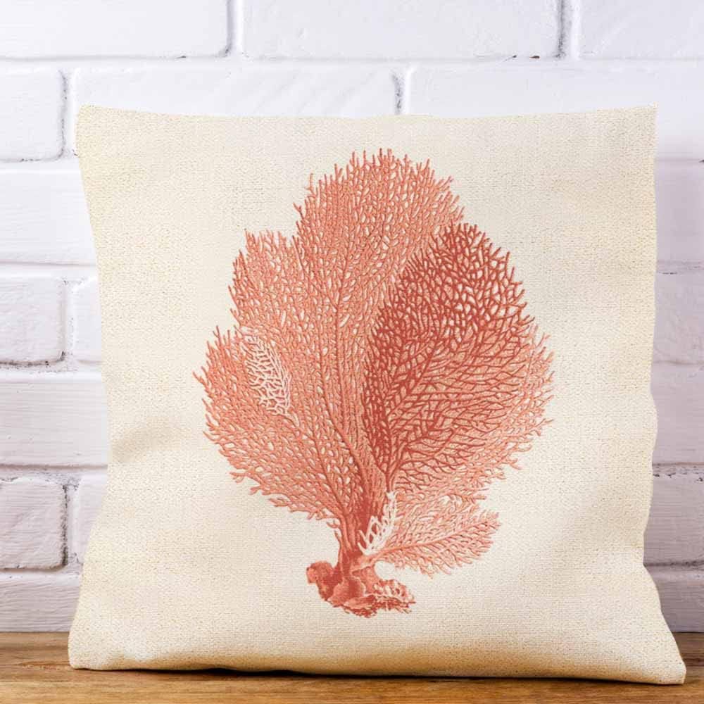 IBILIU Throw Pillow Covers Cute Red Coral Cushion Pillow Case Home Decor Pillowcase 18x18 Inches
