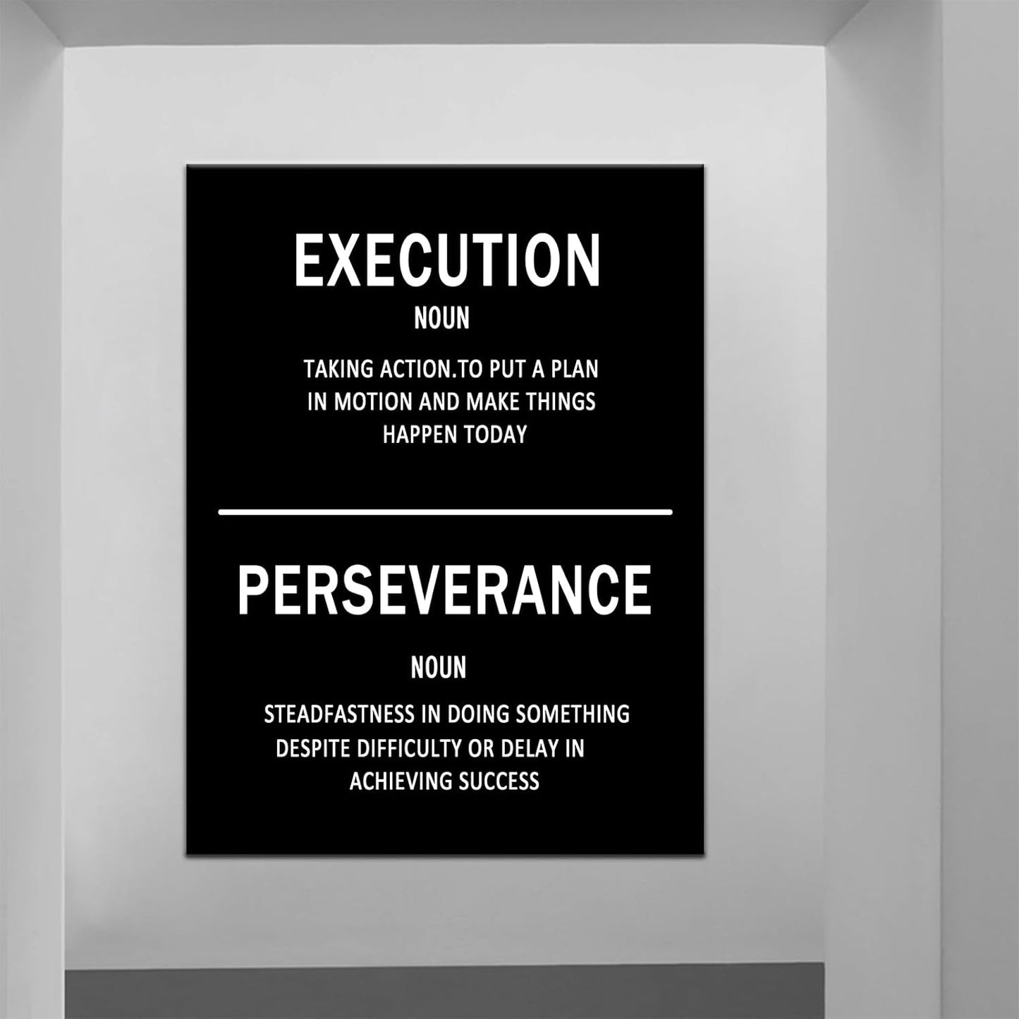 Inspirational Canvas Wall Art Motivational Quotes Poster Print Execution Perseverance Saying Words Picture for Home Living Room Office Bedroom Wall Decor Artwork Ready to Hang [30''Wx 40''H]