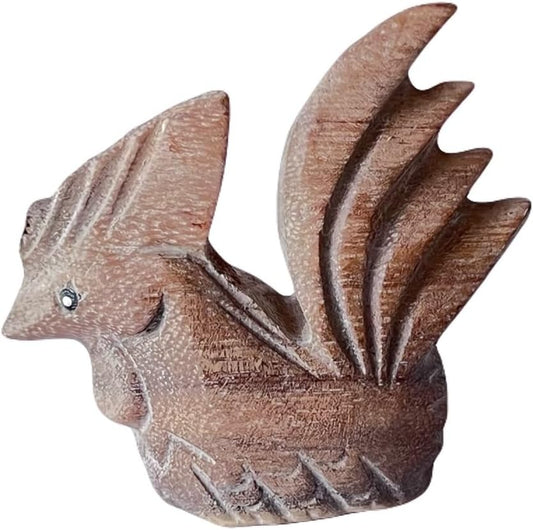 Lovely Wooden Hand Carved Wooden Animal Statue, Boho Decor Sculpture Art Decorative Rustic Home Decor Accent Handmade Handcrafted Decoration (Rooster)