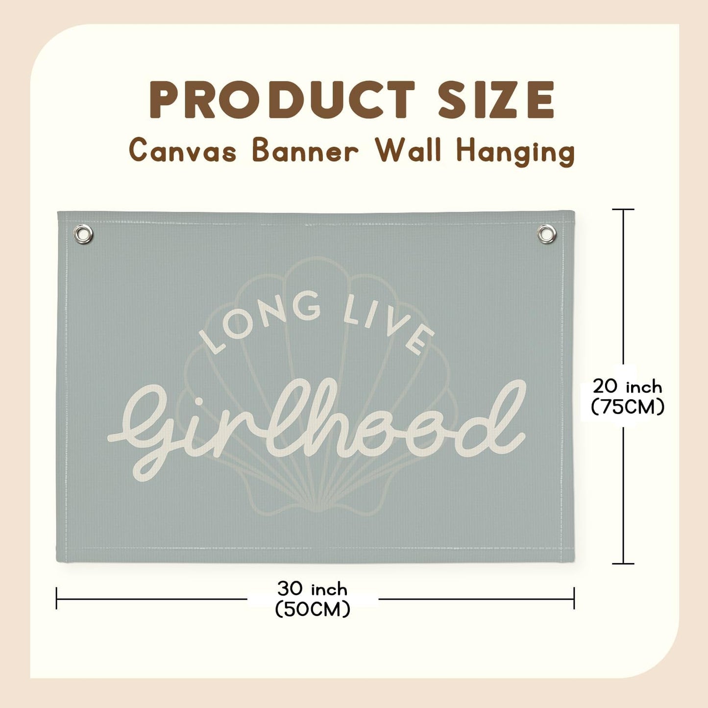 Cute Blue Coastal Girls Room Decor,Beach Room Decor Long Live Girlhood Sea Shells Linen Hanging Banner Flag for Nursery Playroom Wall,Toddler Decorations Trendy 30x20,girlroom