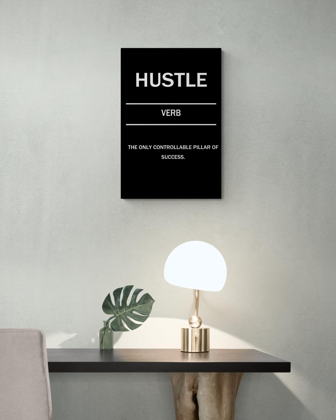 GoForArt Motivational Canvas Wall Art, Famous Quote Inspirational Prints Wall Decor, HUSTLE Poster for Office Living Room, Bedroom Dining Room Artwork Home Decoration 12x18in