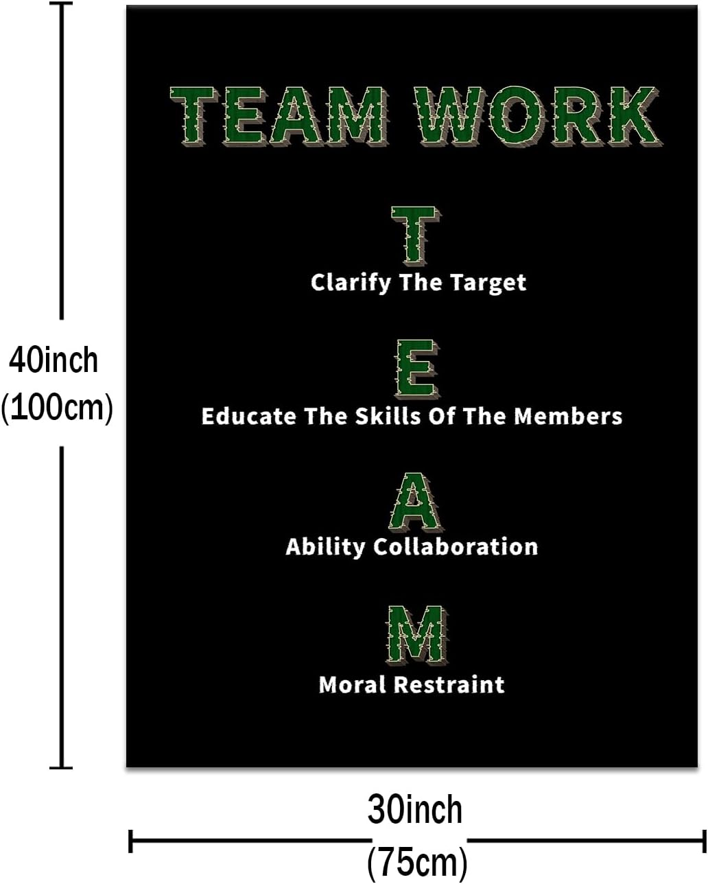 Large Size Motivational Canvas Wall Art Poster Print Team Work Inspirational Quotes Positive Picture Painting Wall Decor Artwork for Modern Home Living Room Office School Ready to Hang [30''Wx 40''H]