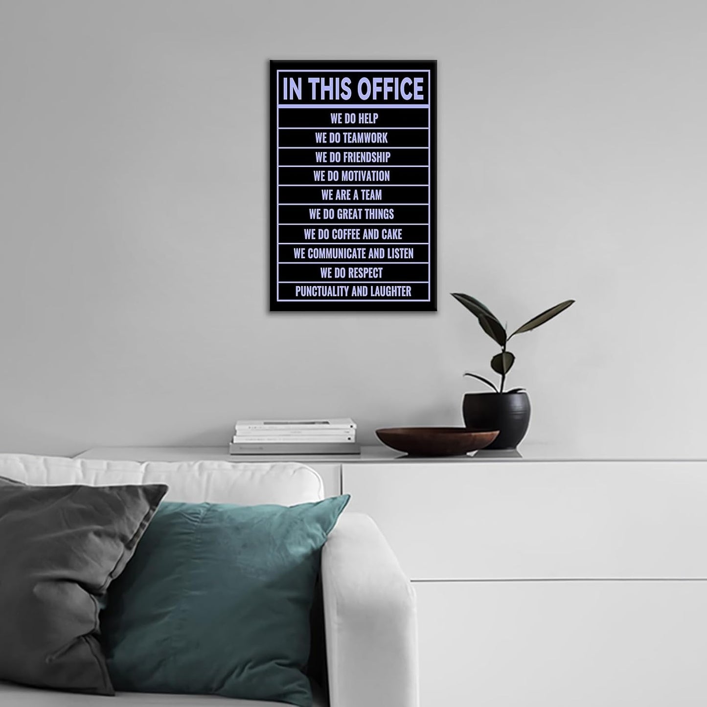 Inspirational Canvas Wall Art In This Office Motivational Entrepreneur Quotes Poster Print Wall Decor Artwork for Modern Home Bedroom Gym Office Workplace Picture Stretched and Framed [12''Wx18''H]