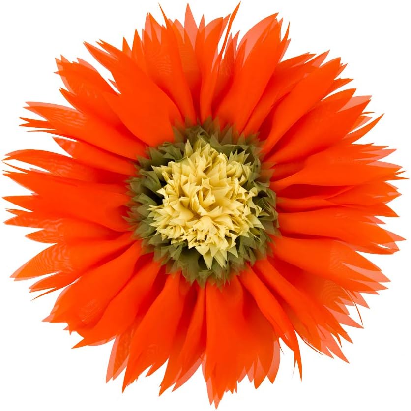 Handmade 3D Flower Round Velvet Throw Pillows Aesthetic Decorative Sunflower Accent Pillows Cute Soft Floral Cushion for Couch Bed Chair Car Living Room Bedroom Home Decor 12Inch Orange Red