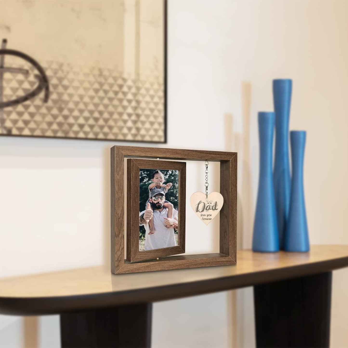 Dad Love You Forever Gifts from Daughter Son Dad Picture Frame for Birthday Father's Day Christmas, Display Two 4x6