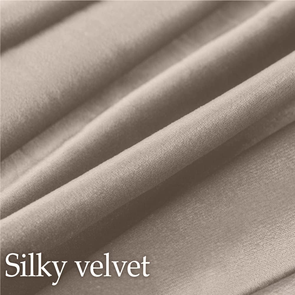 lalaLOOM Velvet Throw Pillow Covers, Set of 2 Decorative Square Pillows Home Decor, Soft Accent Cases, Silky Machine Washable Pillowcases for Sofa, Couch, Bedroom, Living Room, 16x16, Taupe