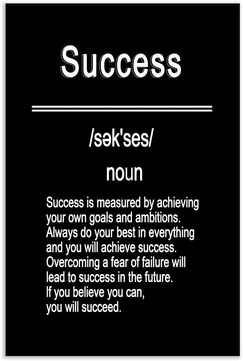 Inspirational Canvas Wall Art Motivational Success Entrepreneur Quotes Poster Print Positive Picture Painting Artwork for Modern Home Bedroom Bathroom Teens Room Ready to Hang [18''W X 24''H]