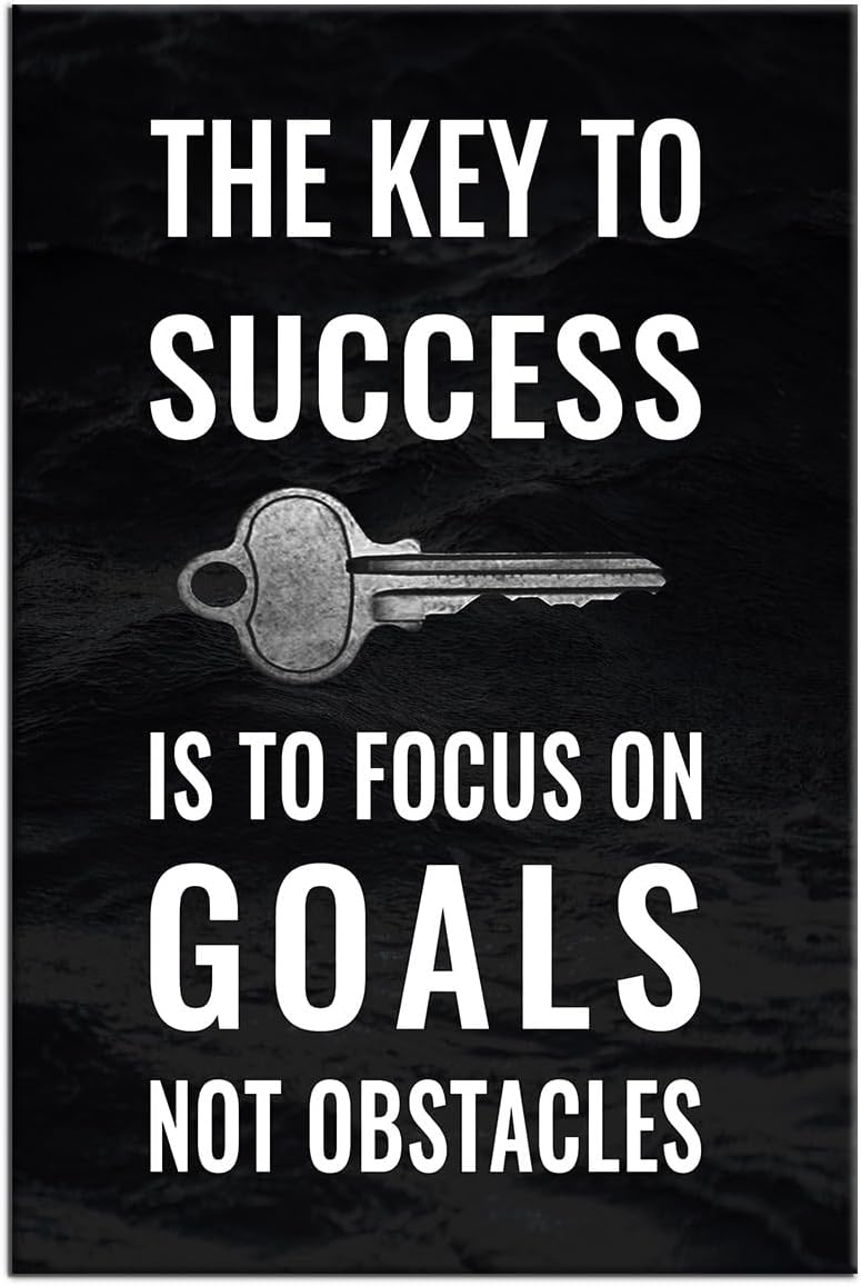 Inspirational Canvas Wall Art for Home Motivational Success Motto Painting Poster Positive Energy Picture Print Wall Decor Artwork for Bedroom Teens Room Classroom Stretched and Framed [12''W X 18''H]