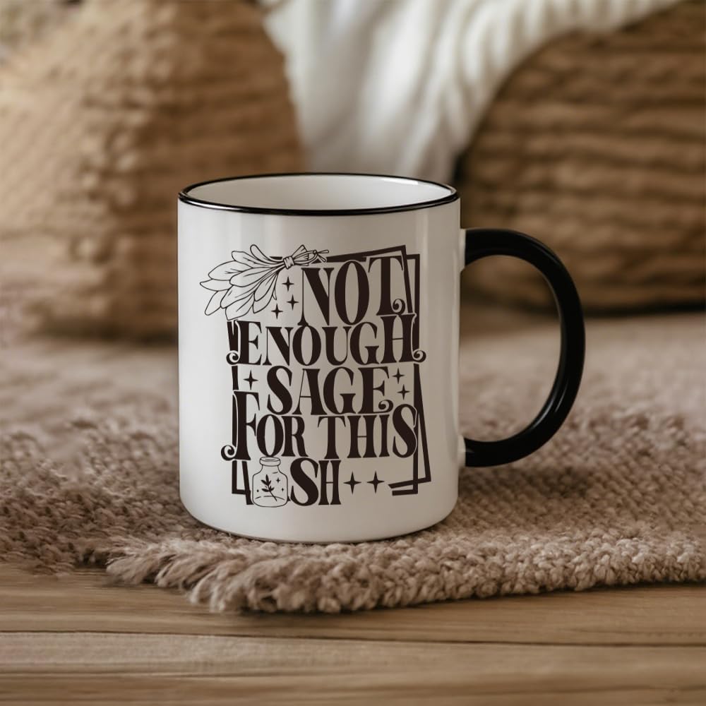 Funny Tarot card Coffee Tea Mug for Women Men - Not Enough Sage, Witchy Witch Witchcraft Birthday Presents for Friends Coworker Boss 11oz
