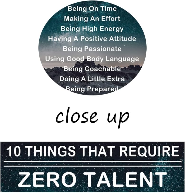 Inspirational Canvas Wall Art Motivational Painting Positive Quotes Poster Ten Things That Require Zero Talent Posters Print Office Wall Decor Artwork for Home Living Room Framed[18''W X 24''H]