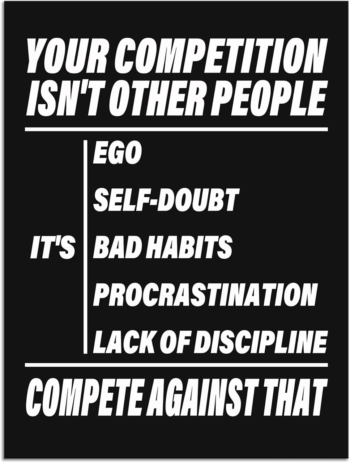 Inspirational Canvas Wall Art Discipline Posters Motivational Painting Pictures Positive Office Wall Decor Quotes Prints Artwork Living Room School Bedroom Framed Ready to Hang[18''W X 24''H]