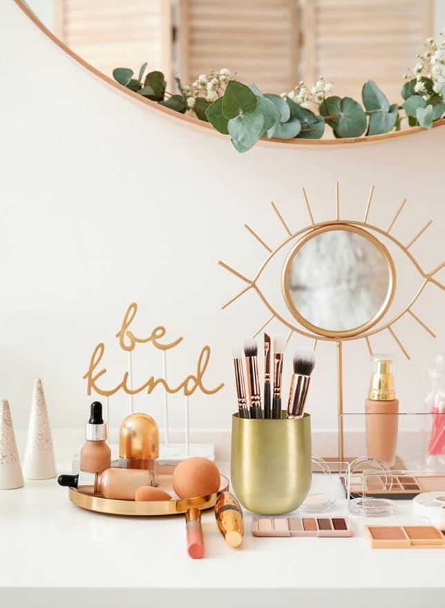 Serene Spaces Living Brass Look Aluminum Vase, Brass Decorative Accents Use as Brass Planter for Plant, Gold Flower Vase for Wedding or Event Centerpiece, Metallic Pot for Home, Small, Set of 8