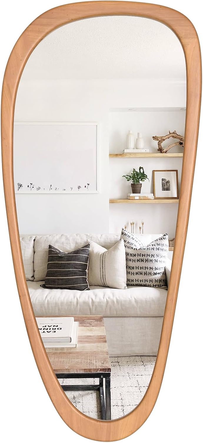 HOMECOOKIN Asymmetrical Mirror, Irregular Mirror Full Length, Boho Wall Mirrors Decorative for Bedroom Living Room Entryway Hall, Mid Century Modern Decor 48" H x 22" W