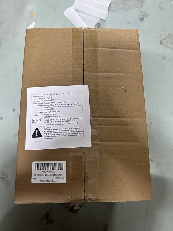 Black and Gold Hollow Ceramic Vase Set of 2, Modern Nordic Boho ins Style Aesthetic Decorative Flower Vase for Home Decor, Wedding, Living, Bedroom, Dining Table, Shelf, Mantle, Office Decor