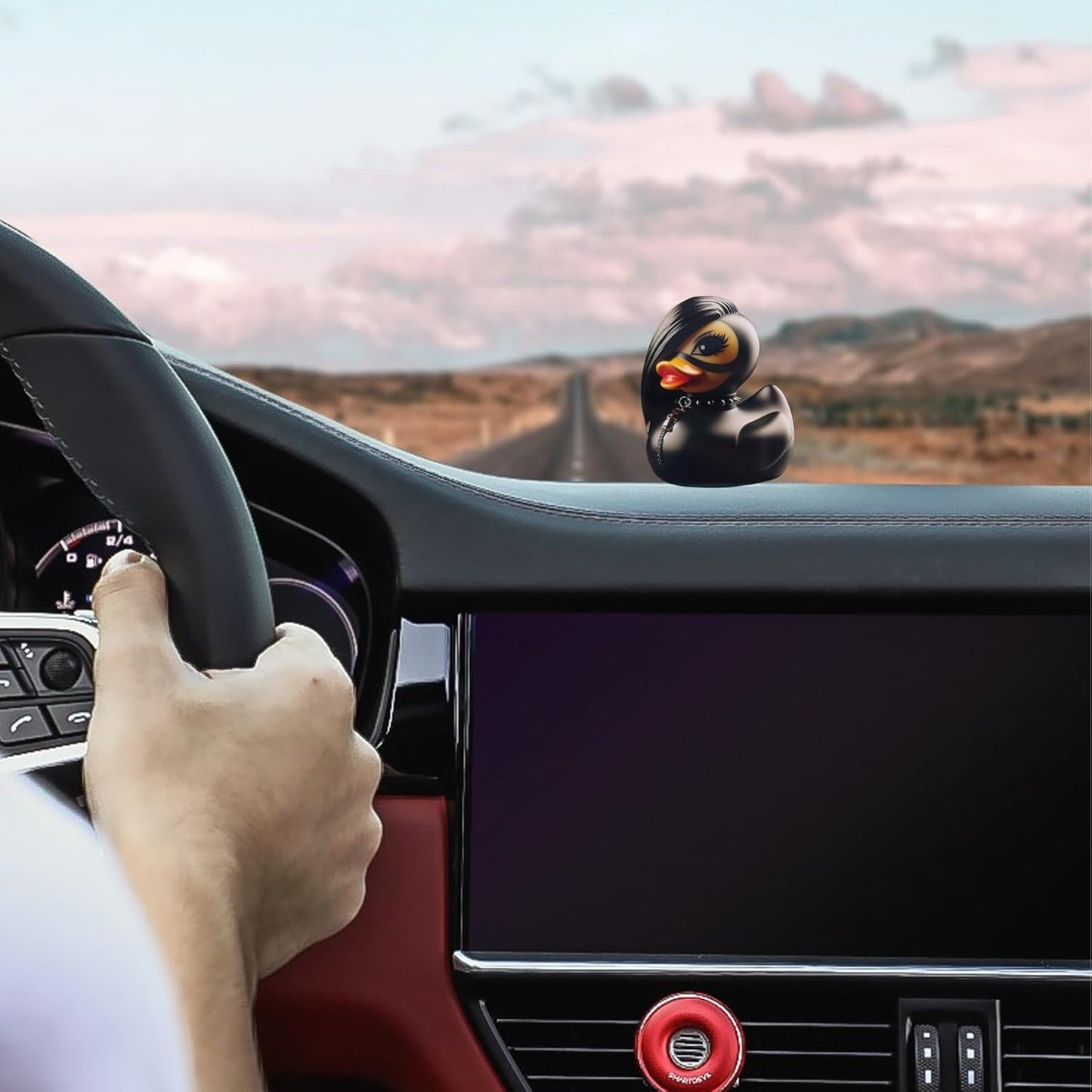 edenfuax Punk Duck Goth Resin Duck - Garage Kits,Unique Gothic Gifts & Collectibles,Vinyl Rubber Novelty Ornament Dark Satanic Duck Figurine for Desktop Home Halloween Decor (Mrs. Valentina)