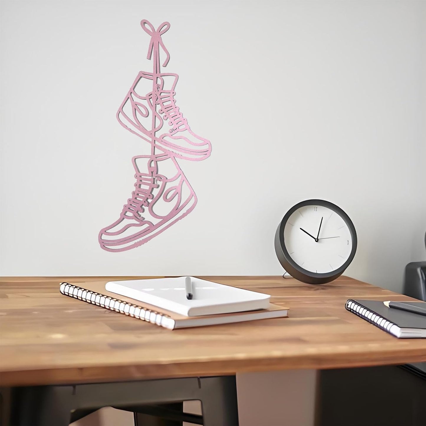 FZFQWRSH Metal Sneaker Wall Sculpture Art - Modern Boys & Teens Room Decor for Bedrooms, Unique Graduation Gift for Sneaker Lovers, Durable Home Décor Accent with Sports Theme