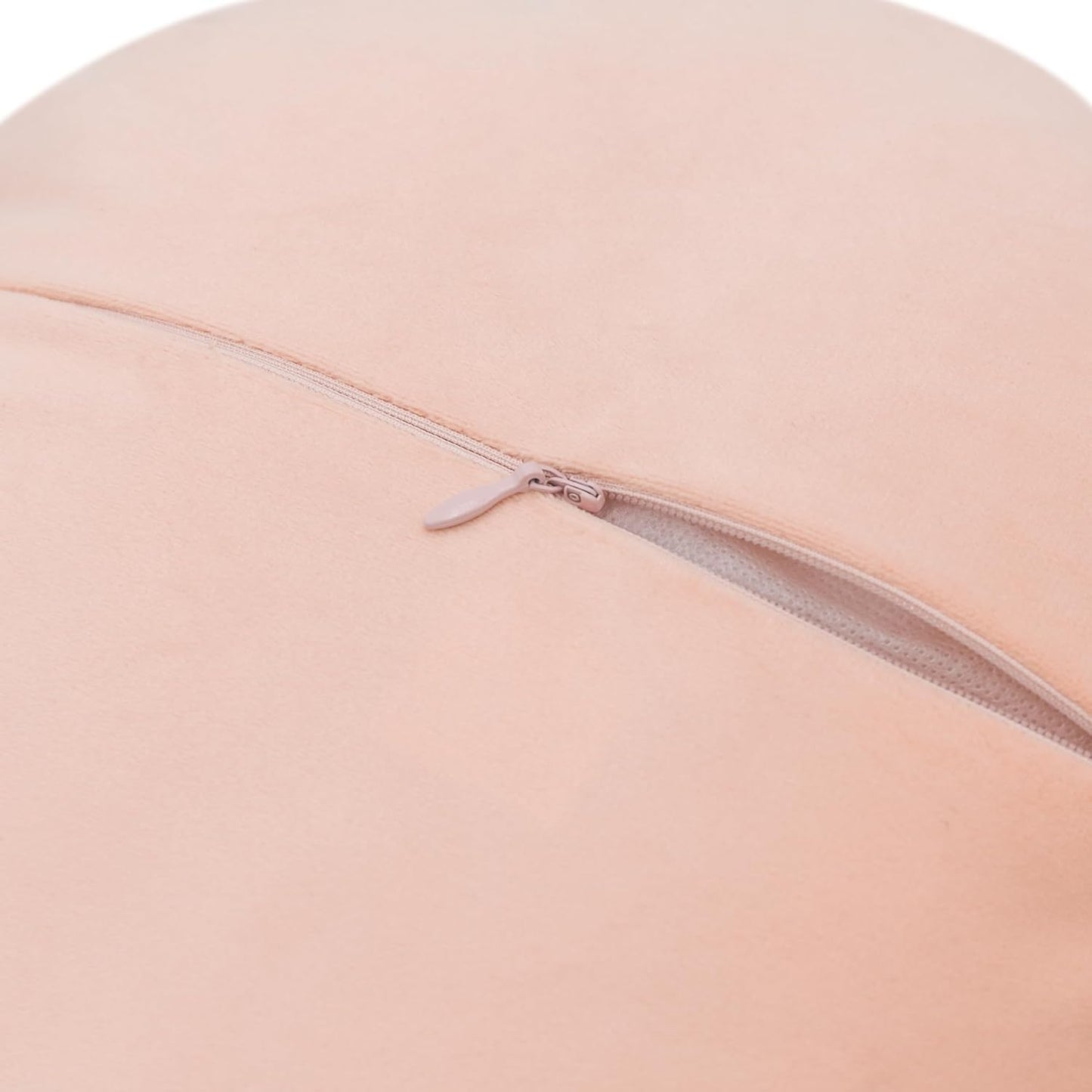 Decorative Throw Pillow 3D Flower Round Pillow Accent Handmade Cushion with Insert for Couch Bed Home Decor 14 Inch Peach Pink