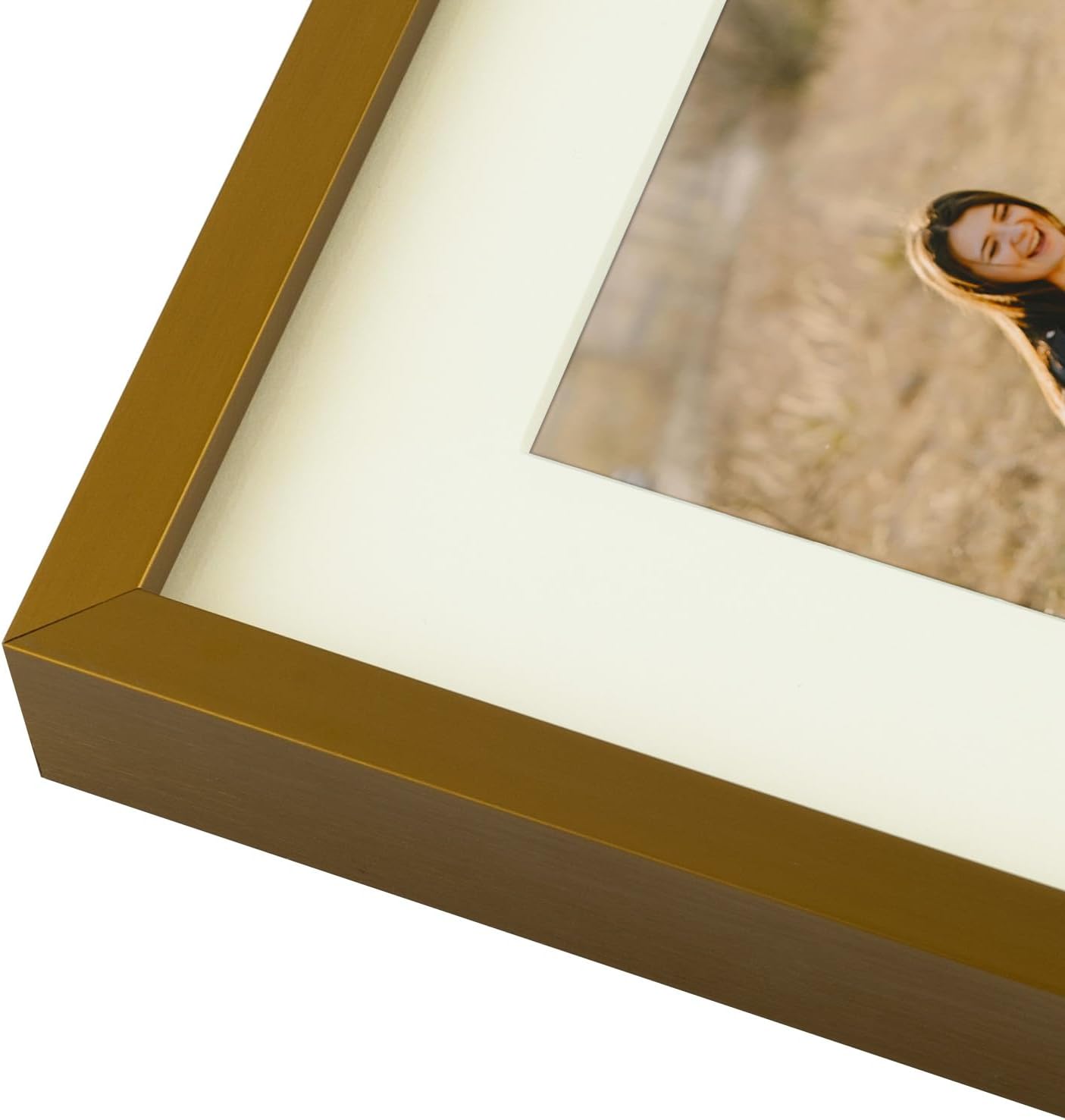Frametory - 11x14 Aluminum Collage Picture Frame - Display 4x6 Pictures with 5 Openings Mat - Real Glass Front - Horizontal/Vertical Wall Mount - Bronze 1 Pack